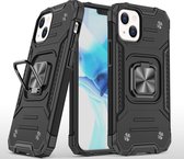 Mobigear Hoesje geschikt voor Apple iPhone 13 Pro Telefoonhoesje Hardcase | Mobigear Armor Ring Backcover Shockproof met Ringhouder | Schokbestendig iPhone 13 Pro Telefoonhoesje | Anti Shock Proof - Zwart