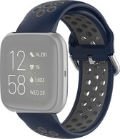 Mobigear Siliconen Watch bandje geschikt voor Fitbit Versa 2 Bandje Gespsluiting | Mobigear Sport Plus Buckle - Blauw