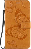 Mobigear Telefoonhoesje geschikt voor Motorola Moto G8 Power Hoesje | Mobigear Butterfly Bookcase Portemonnee | Pasjeshouder voor 2 Pasjes | Telefoonhoesje voor Pinpas / OV Kaart / Rijbewijs - Cognac
