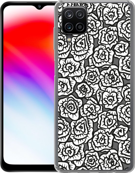Coque Samsung Galaxy A12 - Meiden - Roses - Motifs - Fille - Kids - Enfants - Enfant - Coque de téléphone en Siliconen