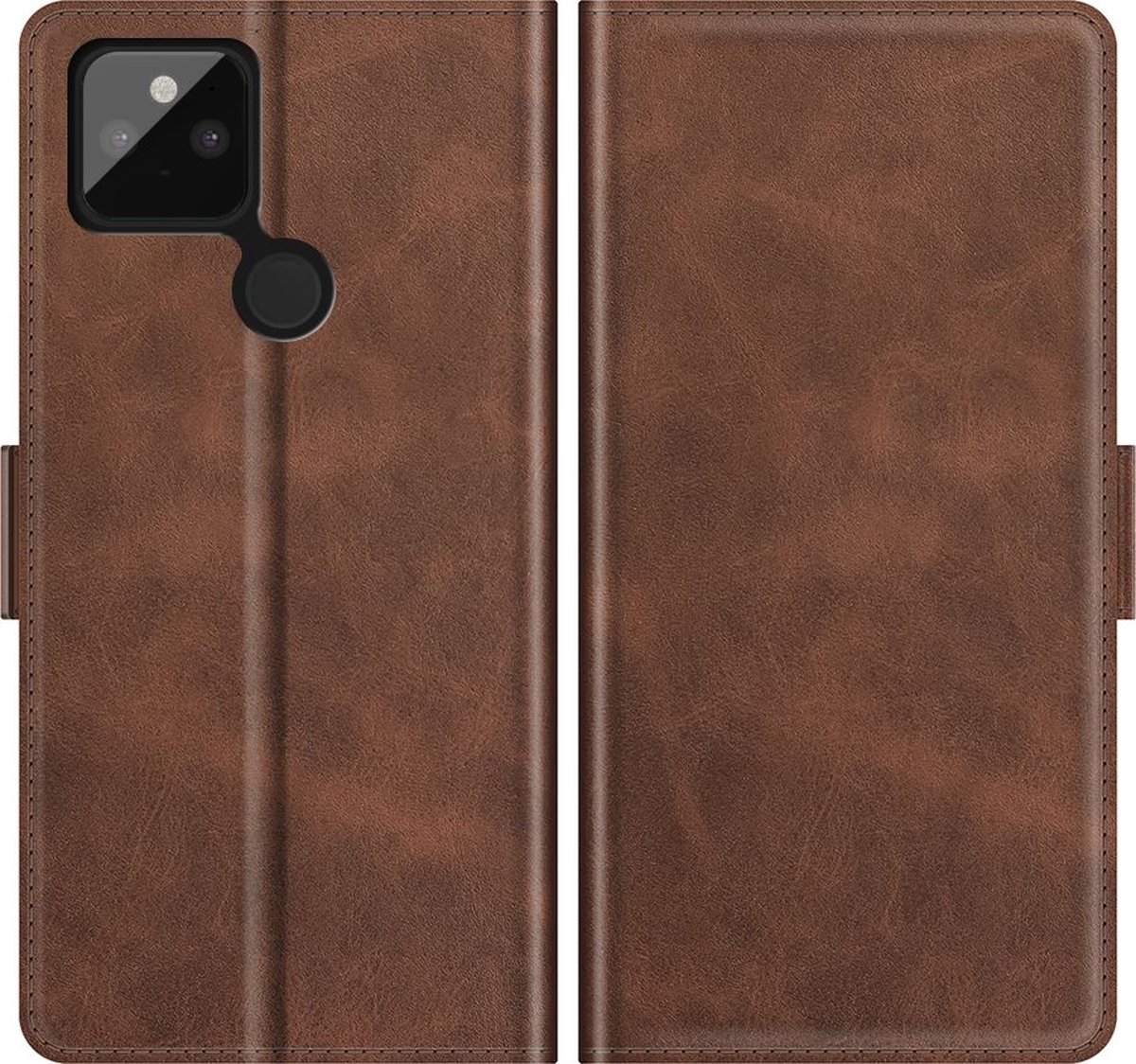 Mobigear Telefoonhoesje geschikt voor Google Pixel 5a 5G Hoesje | Mobigear Slim Magnet Bookcase Portemonnee | Pasjeshouder voor 3 Pasjes | Telefoonhoesje voor Pinpas / OV Kaart / Rijbewijs - Bruin