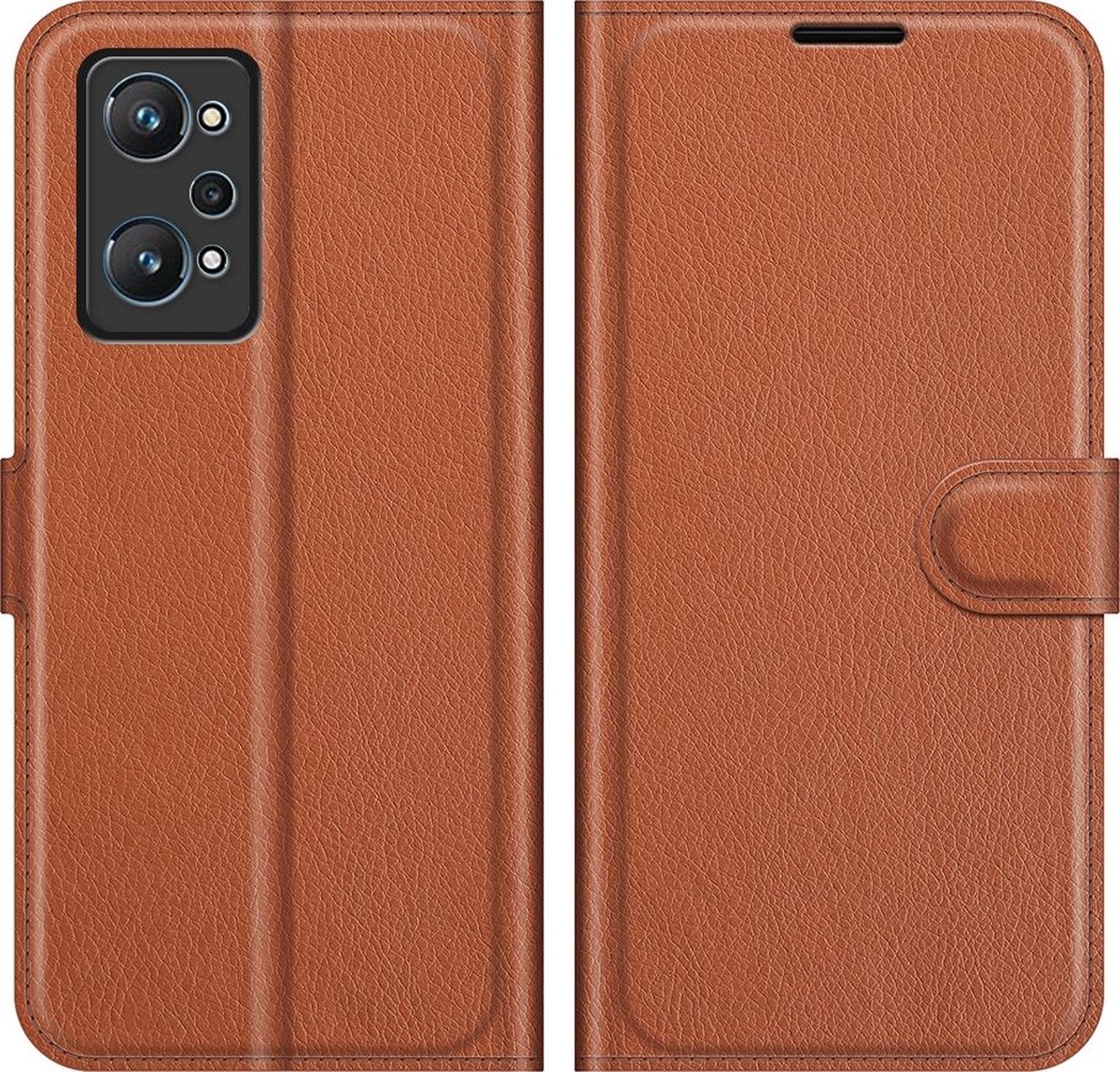 Mobigear Telefoonhoesje geschikt voor Realme GT Neo2 Hoesje | Mobigear Classic Bookcase Portemonnee | Pasjeshouder voor 3 Pasjes | Telefoonhoesje voor Pinpas / OV Kaart / Rijbewijs - Bruin