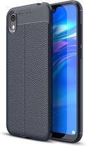 Mobigear Hoesje geschikt voor HONOR 8S Telefoonhoesje Flexibel TPU | Mobigear Luxury Backcover | 8S Case | Back Cover - Marineblauw