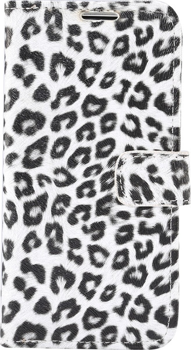 Mobigear Telefoonhoesje geschikt voor Apple iPhone 12 Pro Hoesje | Mobigear Leopard Bookcase Portemonnee | Pasjeshouder voor 2 Pasjes | Telefoonhoesje voor Pinpas / OV Kaart / Rijbewijs - Wit