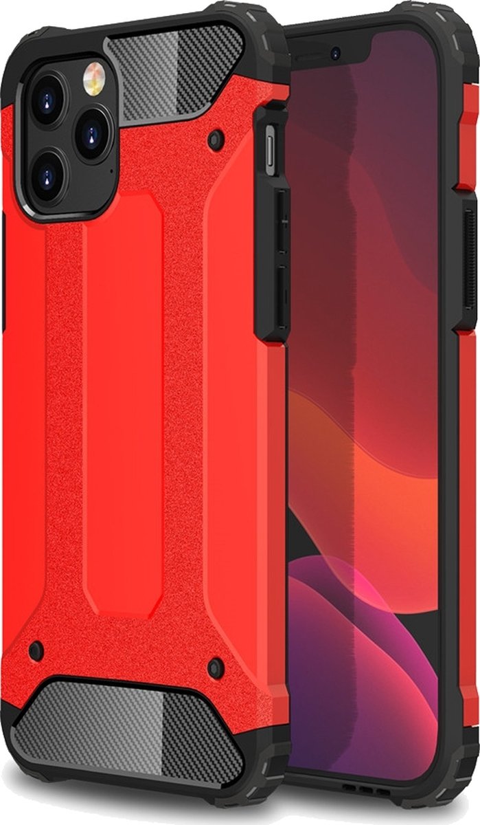 Mobigear Hoesje geschikt voor Apple iPhone 12 Pro Max Telefoonhoesje Hardcase | Mobigear Outdoor Backcover Shockproof | Schokbestendig iPhone 12 Pro Max Telefoonhoesje | Anti Shock Proof - Rood