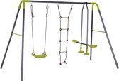 HOMCOM Balançoire pour enfants balançoire de jardin avec échelle de corde d'escalade à bascule 344-009