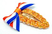 Haarstrik Koningsdag - Oranje - NLvlag - Klik-klak clip - 5CM - Bows and Flowers