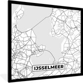 Fotolijst incl. Poster - Nederland - Plattegrond - Kaart - IJsselmeer - Stadskaart - 40x40 cm - Posterlijst