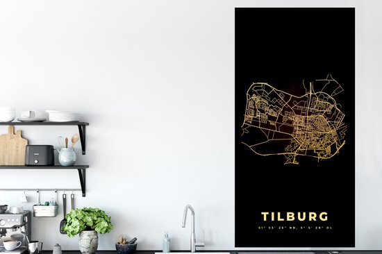 Poster Map - Tilburg - Carte - Plan de la ville - Pays- Nederland - 80x160 cm