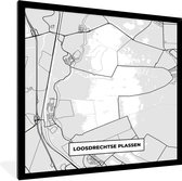 Fotolijst incl. Poster - Kaart - Nederland - Stadskaart - Loosdrechtse Plassen - Plattegrond - 40x40 cm - Posterlijst