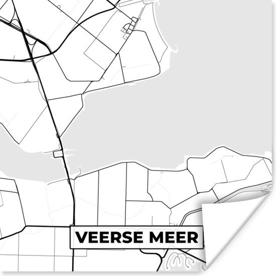 Poster Stadskaart - Plattegrond - Kaart - Veerse Meer