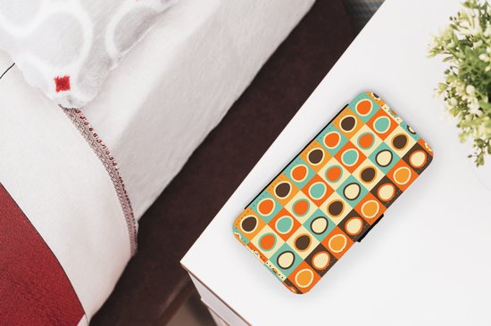 Bookcase pour téléphone iPhone SE 2020 Bookcase - Rétro - Motifs - Oeuf - Avec compartiments - Étui portefeuille avec fermeture magnétique