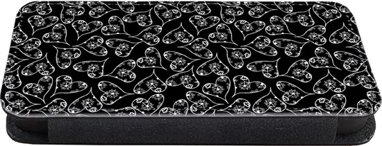 Etui pour iPhone XR Bookcase - Filles - Coeur - Fleurs - Motifs - Fille - Kids - Enfants - Enfant - Avec compartiments - Etui portefeuille avec fermeture aimantée