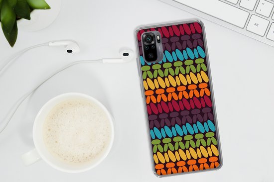 Coque Xiaomi Redmi Note 10 - Motifs au crochet - Rétro - Arc-en-ciel - Coque de téléphone en Siliconen