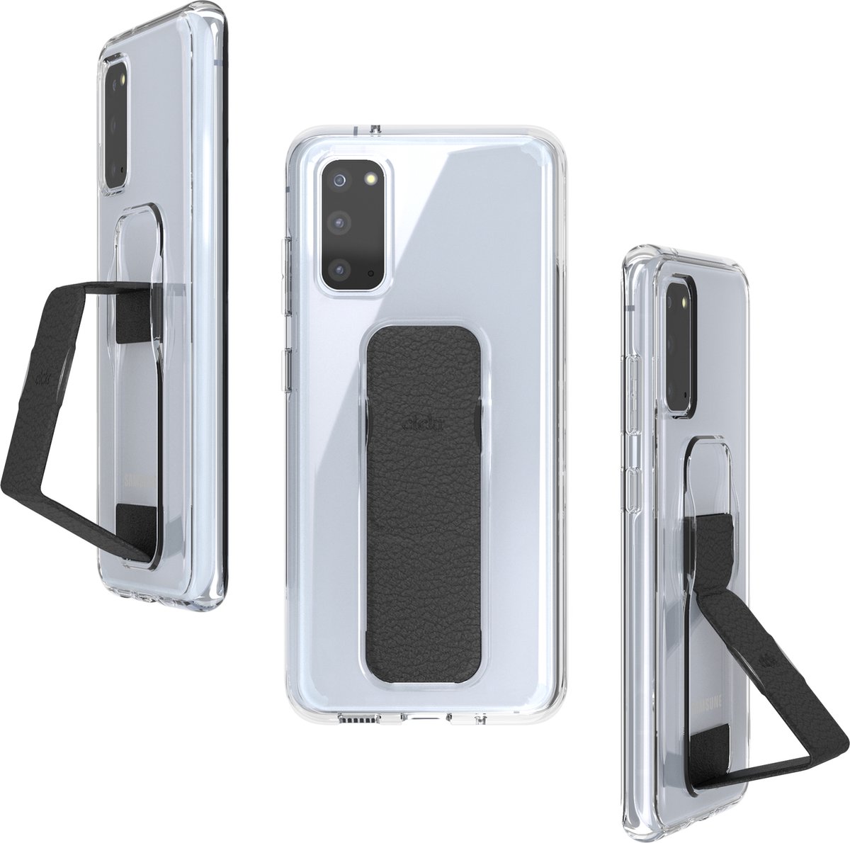Clckr - Samsung Galaxy S20 Hoesje - Clear Grip Case Zwart