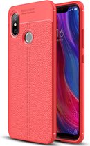 Mobigear Hoesje geschikt voor Xiaomi Mi 8 Telefoonhoesje Flexibel TPU | Mobigear Luxury Backcover | Mi 8 Case | Back Cover - Rood