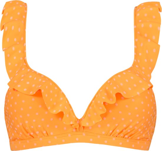 Beachlife ruffle bikini top dames oranje bol