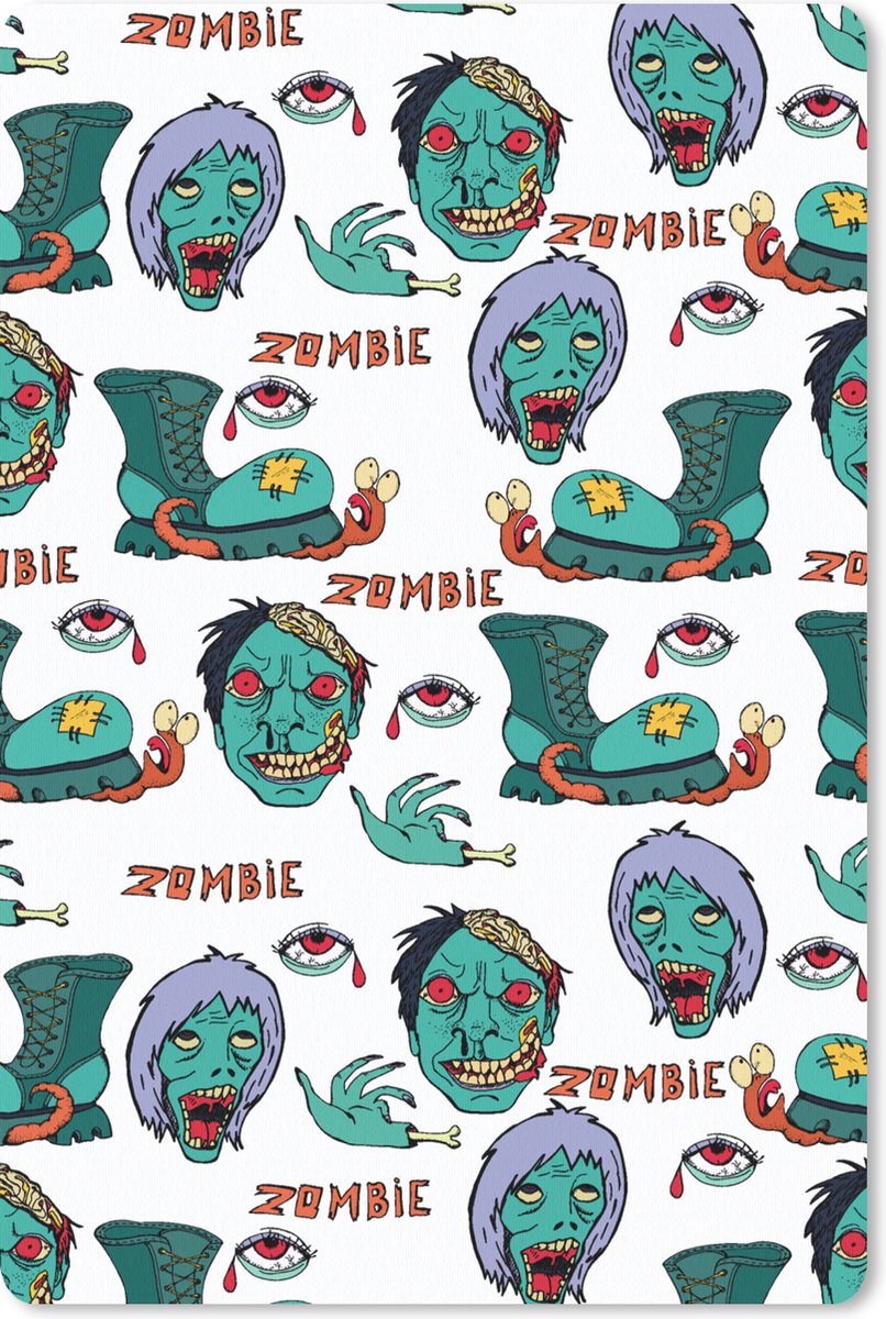 Muismat - Mousepad - Tiener - Zombie - Schoenen - Patronen - 18x27 cm - Muismatten