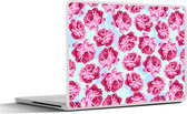Laptop sticker - 12.3 inch - Bloemen - Rozen - Patroon - 30x22cm - Laptopstickers - Laptop skin - Cover