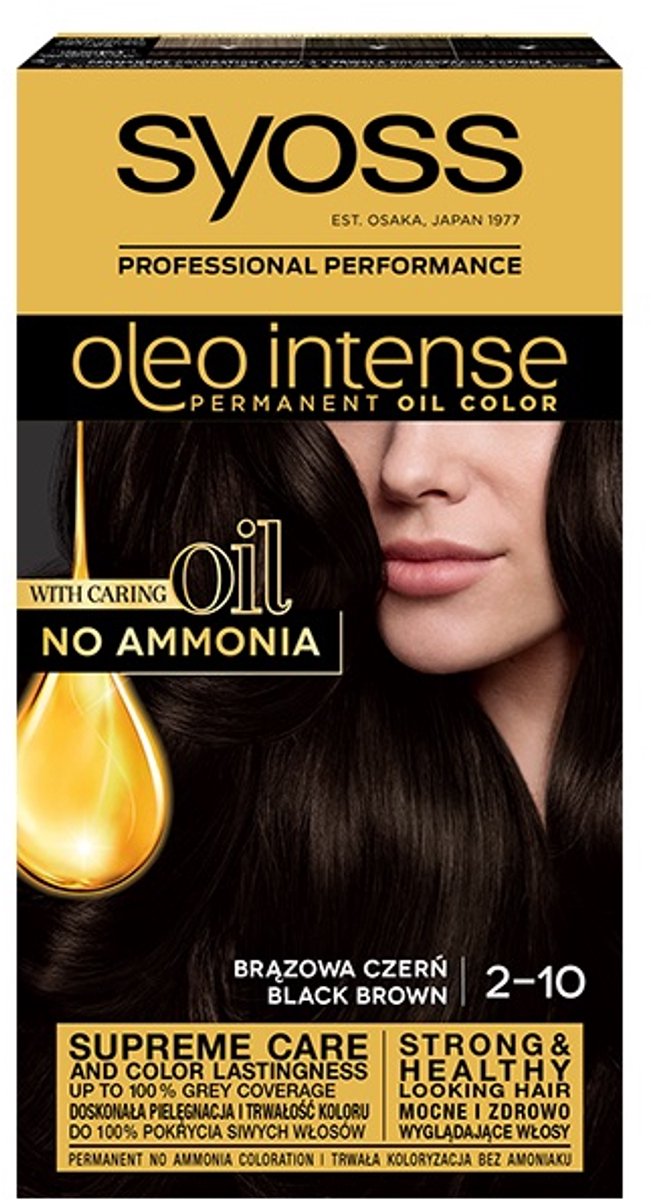 Syoss - Oleo Intense Hair Dye Permanently Coloring From Oils 2-10 Brown Black