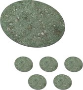 Onderzetters voor glazen - Rond - Kiezelstenen - Groen - Steen - 10x10 cm - Glasonderzetters - 6 stuks