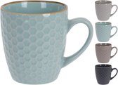 Set van 4x stuks luxe gekleurde stoneware bekers/koffiekopjes 200 ml - Kopjes/koffiebekers