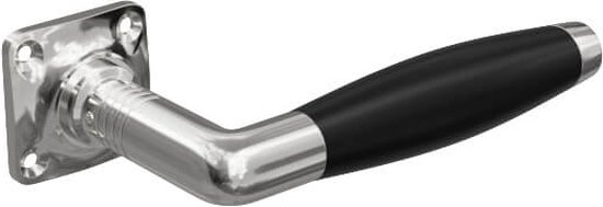 Poignée de porte des années 1930, nickel brillant / ébène