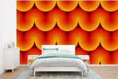 Behang - Fotobehang Design - Retro - Rood - Abstract - Breedte 320 cm x hoogte 240 cm