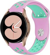 Strap-it Samsung Galaxy Watch 4 - 40mm sport band - roze/aqua