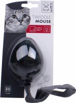 kattenspeelgoed Twiddle Mouse 6,5 x 35 cm grijs/wit