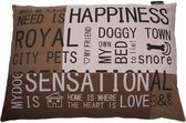 hondenkussen Happiness 70 x 100 cm katoen taupe