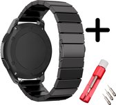 Strap-it bandje metaal zwart + toolkit geschikt voor Fitbit Versa 3 / Fitbit Sense