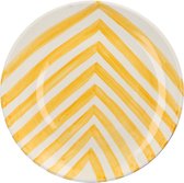 Casa Cubista  - Dinerbord met chevronpatroon geel 27cm - Dinerborden
