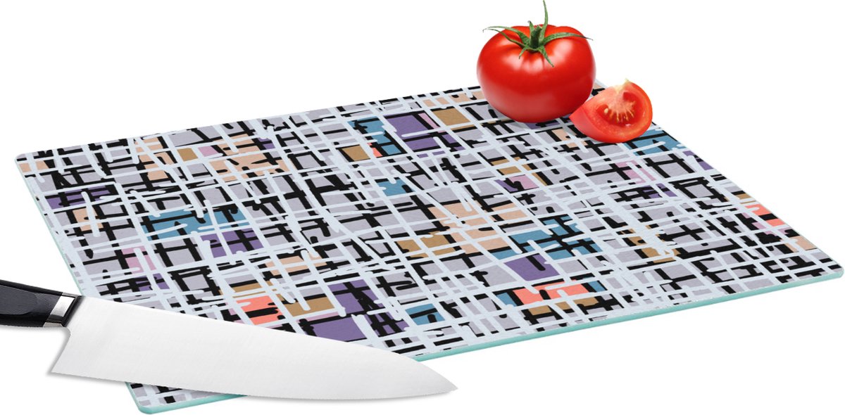 Glazen Snijplank - 39x28 - Lijn - Abstract - Patronen - Snijplanken Glas