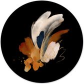 Label2X - Muurcirkel abstract zwart 2.0 - Ø 12 cm - Forex - Multicolor - Wandcirkel - Rond Schilderij - Muurdecoratie Cirkel - Wandecoratie rond - Decoratie voor woonkamer of slaap