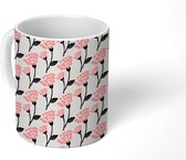 Mok - Koffiemok - Bloem - Design - Roze - Mokken - 350 ML - Beker - Koffiemokken - Theemok