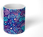 Mok - Koffiemok - Design - Neon - Fantasy - Bloem - Mokken - 350 ML - Beker - Koffiemokken - Theemok