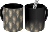 Magische Mok - Foto op Warmte Mokken - Koffiemok - Veren - Art Nouveau - Patroon - Magic Mok - Beker - 350 ML - Theemok