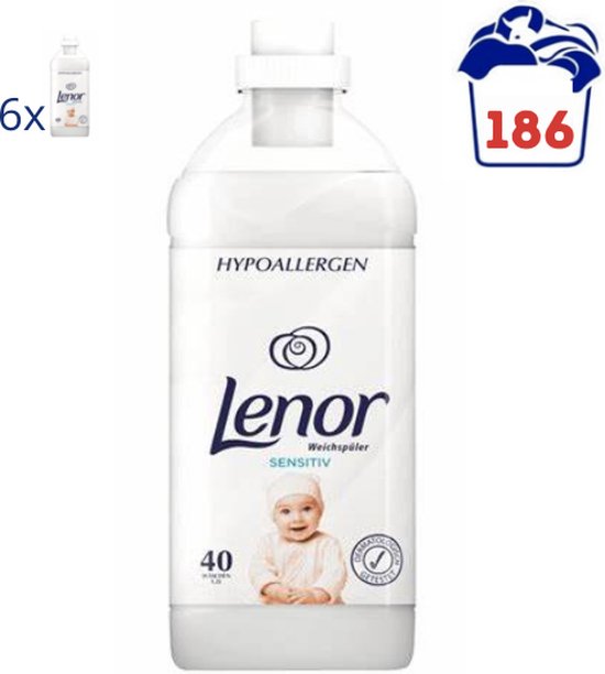 Lenor Sensitive Hypoallergeen Wasverzachter (Voordeelverpakking) - 6 x 930 ml (186 wasbeurten)