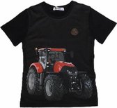 S&c Tractor / Trekker Shirt - Korte Mouw - Case - H207 -  Zwart - Maat 98/104