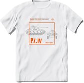 Panzer 4 leger T-Shirt | Unisex Army Tank Kleding | Dames / Heren Tanks ww2 shirt | Blueprint | Grappig bouwpakket Cadeau - Wit - XL