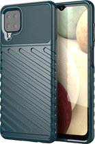 Samsung Galaxy M12 Hoesje - Mobigear - Groove Serie - TPU Backcover - Groen - Hoesje Geschikt Voor Samsung Galaxy M12
