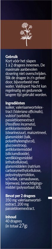Valdispert Nacht - Natuurlijk Supplement - 40 tabletten