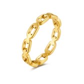Twice As Nice Ring in goudkleurig edelstaal, ovale schakels, 3 mm  50