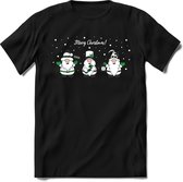 Glitter Kerst Buddy's - T-Shirt - Dames - Rood - Maat M