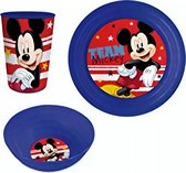 serviesset Disney junior blauw/rood 3-delig