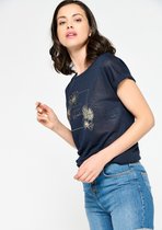 LOLALIZA T-shirt met artwork - Marine Blauw - Maat M