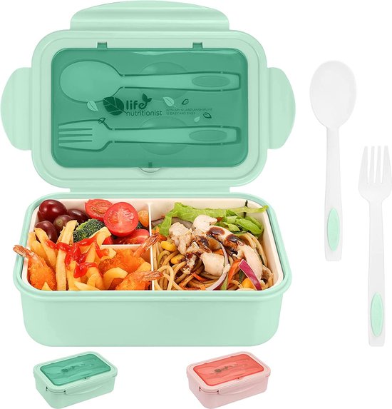 Boîte à lunch pour adultes 1400 ml avec couverts - repas à emporter - sans  BPA