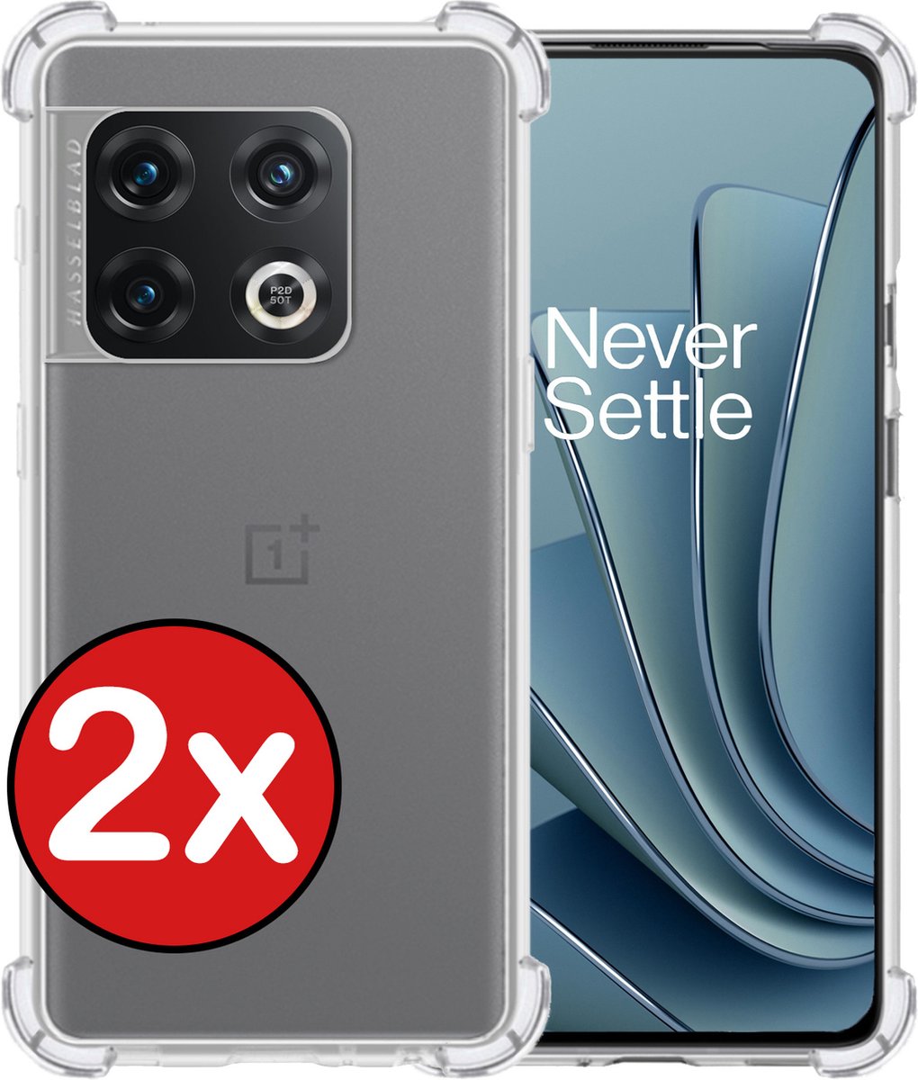 Hoesje - 2 Stuks - Geschikt voor OnePlus 10 Pro - Sterk & Shockproof - Back Cover - Siliconen Case - Telefoon Hoes Shock Proof - Telefoonhoes - Transparant