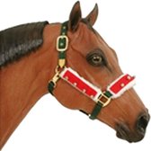 halterdecoratie Christmas katoen rood/wit 3 stuks
